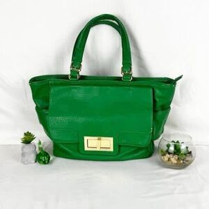 💚Olivia+Joy Emerald Green Vegan Leather Large Structured Work Tote💚